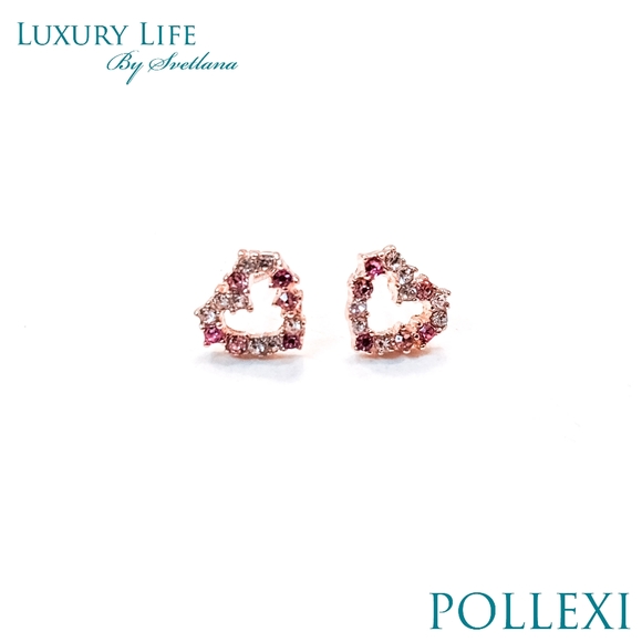 Tiny Gold Heart Earrings - Picture 7 of 7